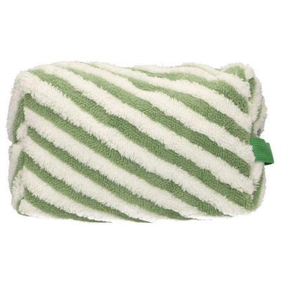 Traveler toiletry bag terry cloth stripe green 23cm x 13cm