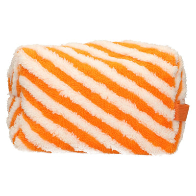 Traveler toiletry bag terry cloth stripe orange 23cm x 13cm