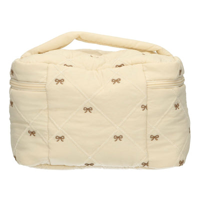 Beauty case da viaggio fiocchi beige 24 cm x 17 cm