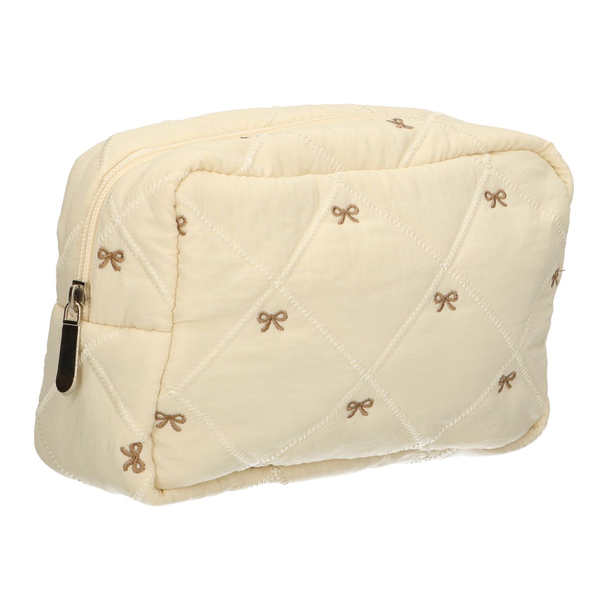 Trousse da viaggio con fiocchi beige 22 cm x 15 cm