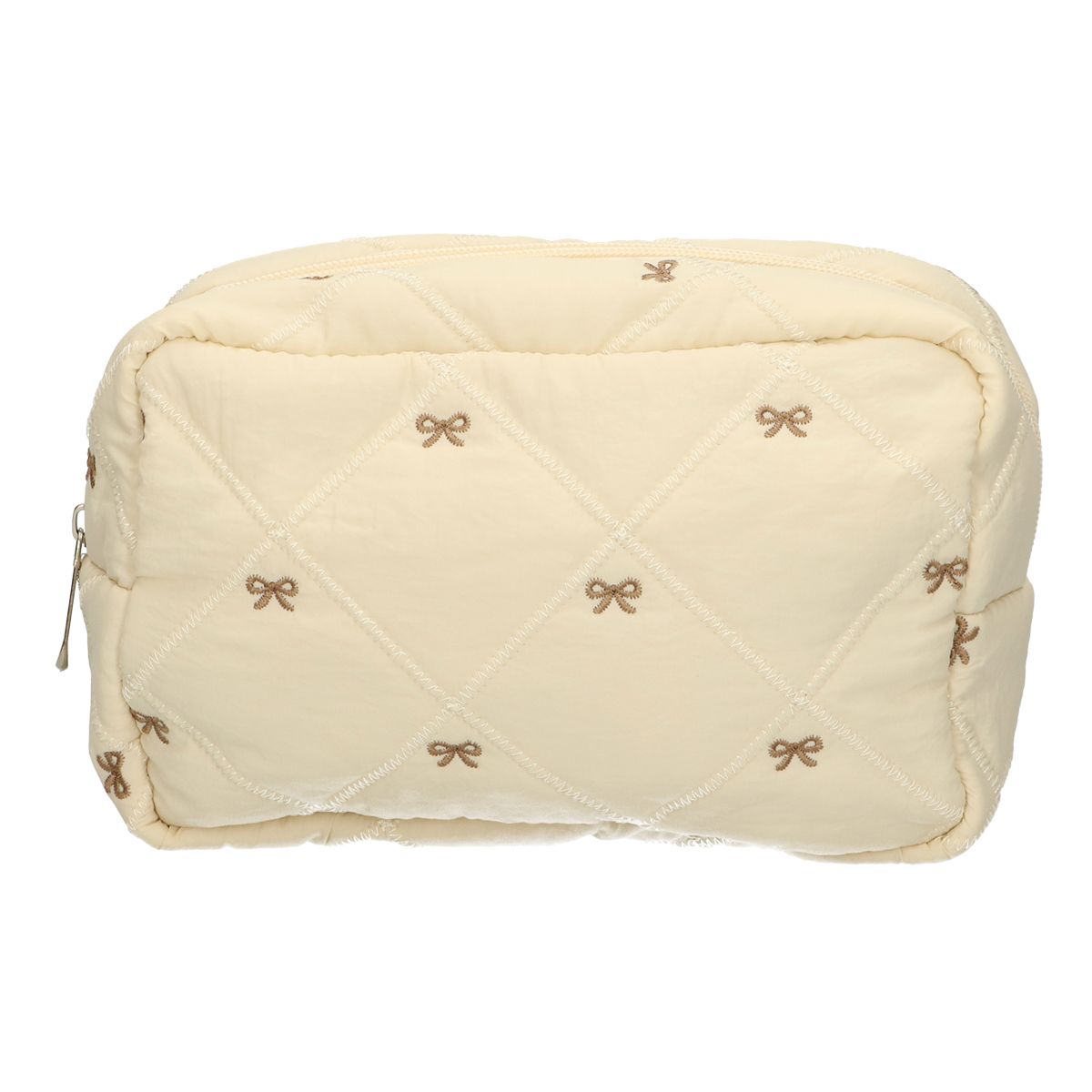 Trousse da viaggio con fiocchi beige 22 cm x 15 cm