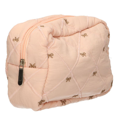 Trousse da viaggio con fiocchi color salmone 22 cm x 15 cm