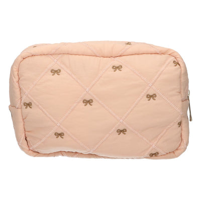 Trousse da viaggio con fiocchi color salmone 22 cm x 15 cm