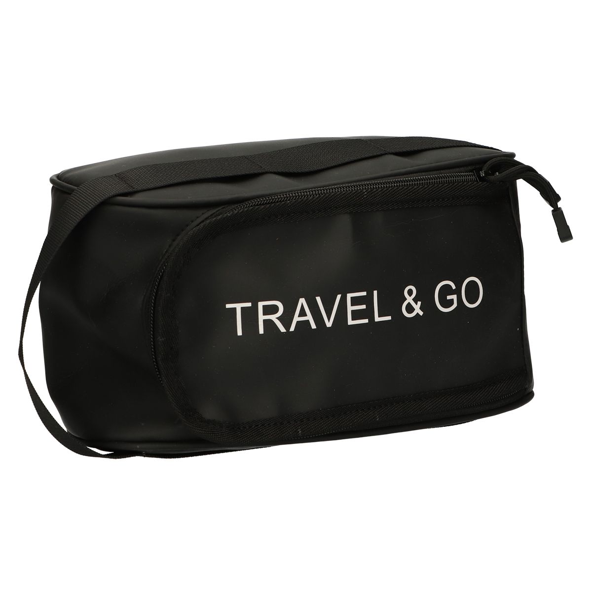 Borsa da toilette da viaggio Travel Go nera 15,5 cm x 13,5 cm