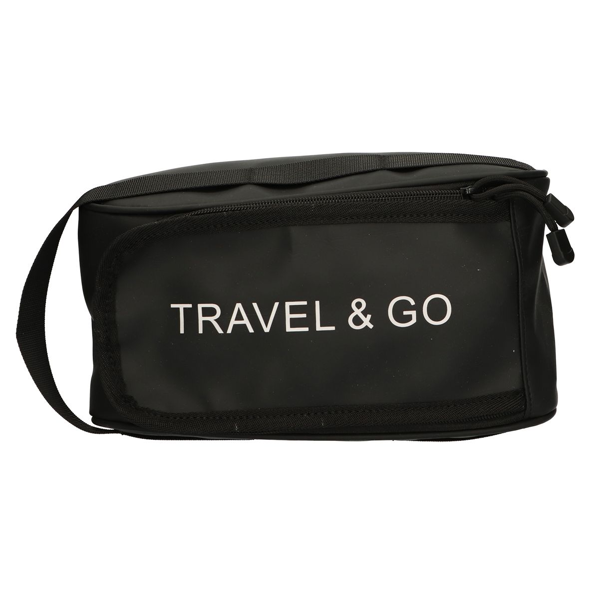 Borsa da toilette da viaggio Travel Go nera 15,5 cm x 13,5 cm