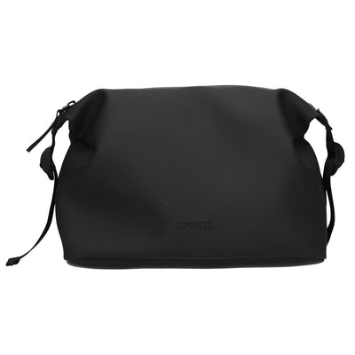 Borsa da toilette da viaggio con fibbia impermeabile nera 34 cm x 21 cm