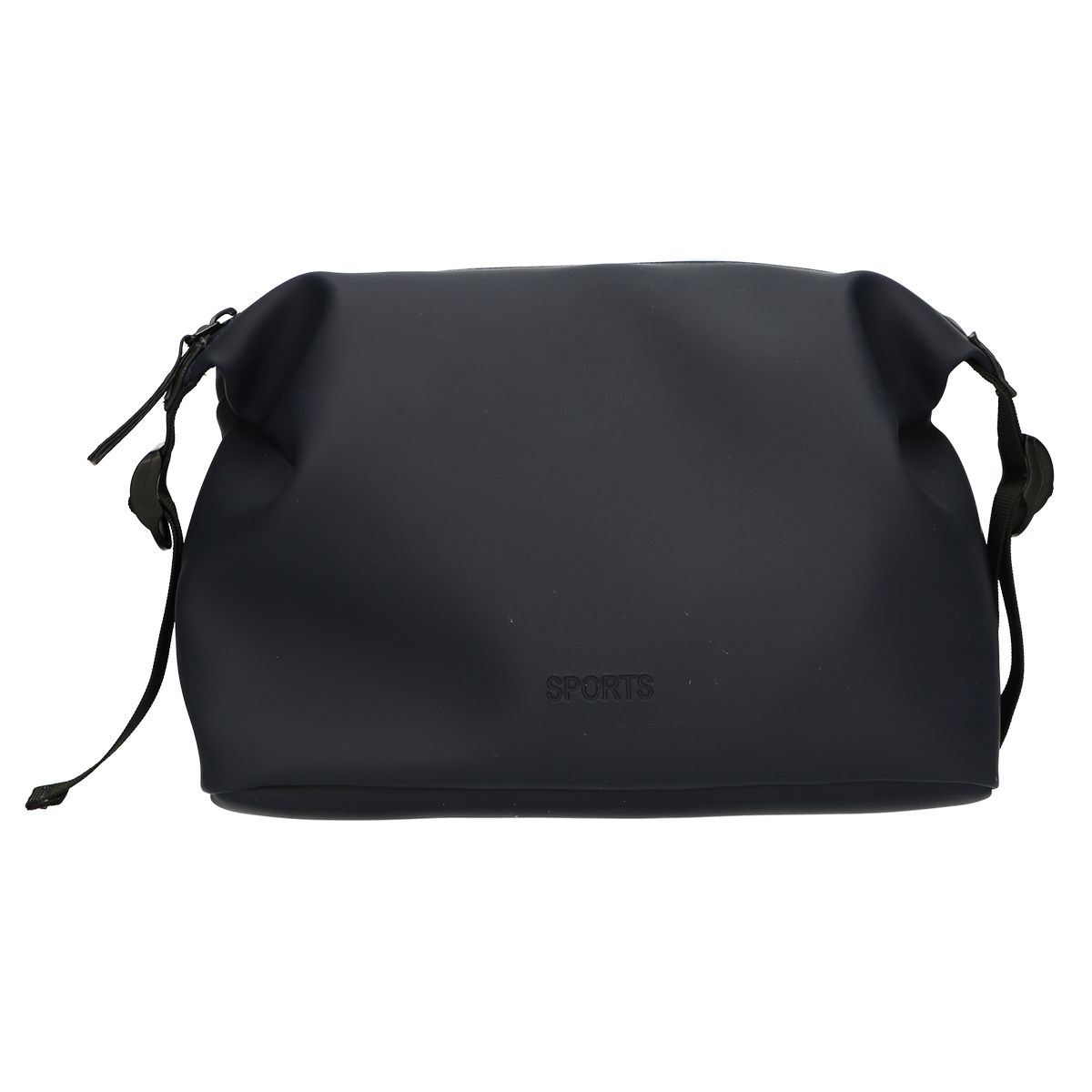 Neceser de viajero impermeable con hebilla negro azul oscuro 34cm x 21cm