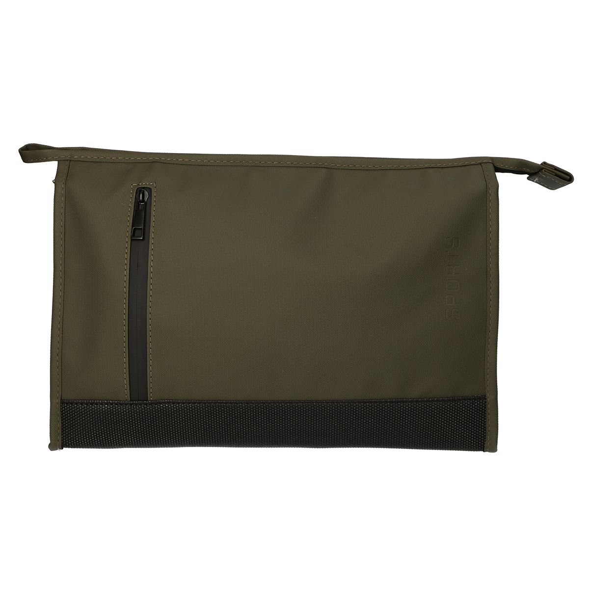Traveller toilettas rubberen bodem donker groen 30cm x 19,5cm