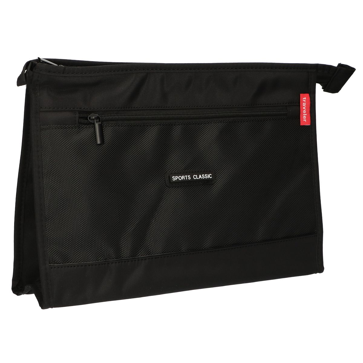 Neceser de viajero deportivo para hombre clásico negro 35cm x 24cm