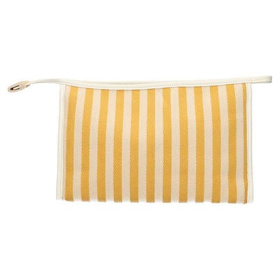 Beauty case da viaggio estivo a righe gialle 29 cm x 19,5 cm