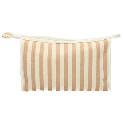 Beauty case da viaggio estivo a righe kaki 29 cm x 19,5 cm