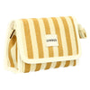 Borsa specchietto da viaggio estiva a righe gialle 17 cm x 11 cm
