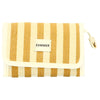 Borsa specchietto da viaggio estiva a righe gialle 17 cm x 11 cm