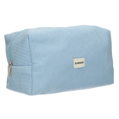 Beauty case da viaggio rib impermeabile blu 24,5 cm x 18,5 cm