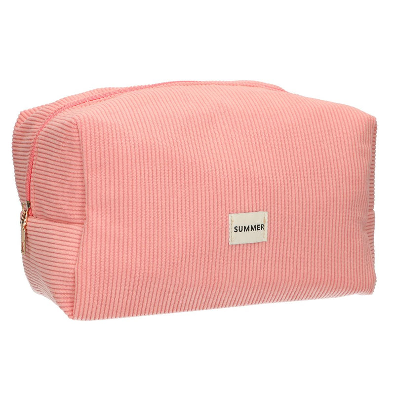 Neceser de viaje costilla impermeable rosa 24,5cm x 18,5cm