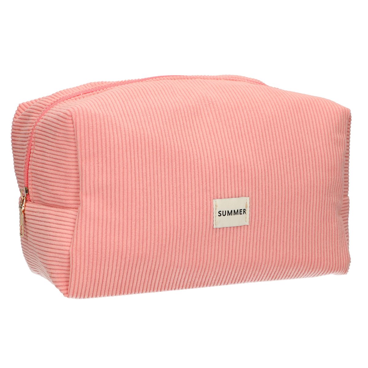 Neceser de viaje costilla impermeable rosa 24,5cm x 18,5cm