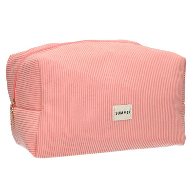 Beauty case da viaggio rib impermeabile rosa 24,5 cm x 18,5 cm