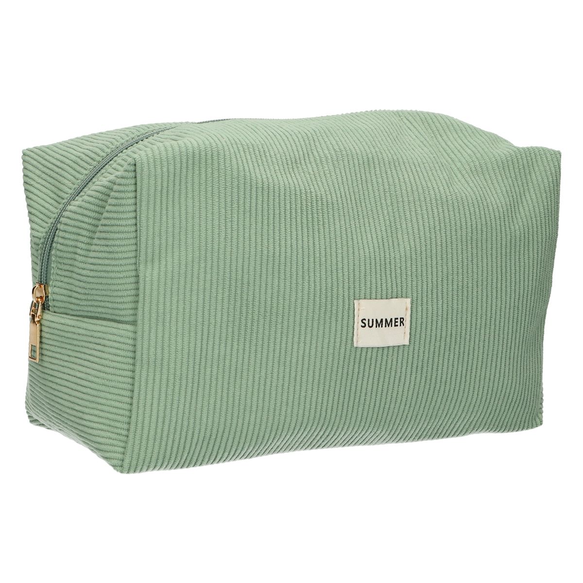 Neceser de viaje costilla impermeable verde menta 24,5cm x 18,5cm