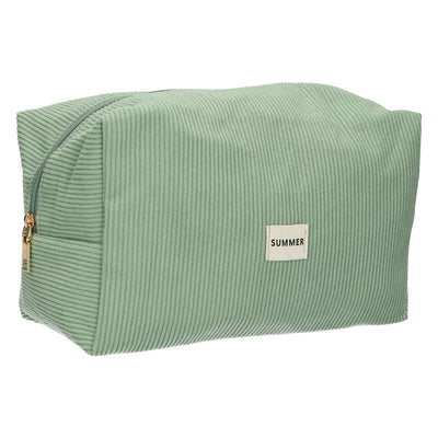 Beauty case da viaggio rib impermeabile verde menta 24,5 cm x 18,5 cm