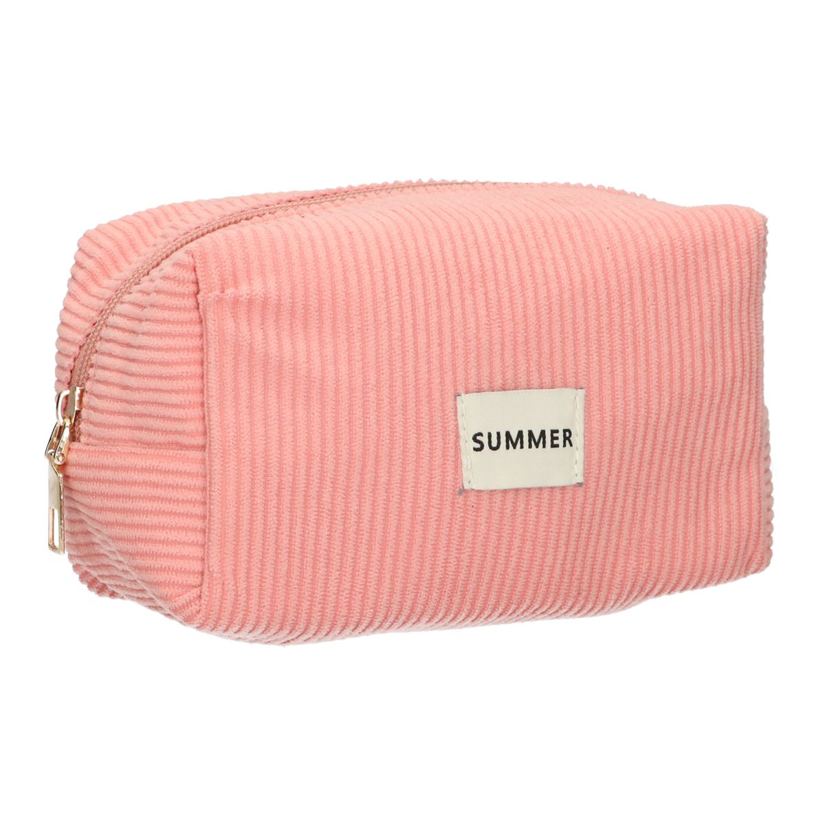 Neceser de viaje costilla impermeable rosa 20cm x 11,5cm