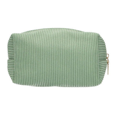 Beauty bag da viaggio in costina impermeabile verde menta 20 cm x 11,5 cm