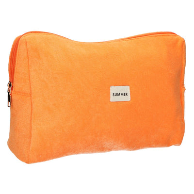 Beauty case da viaggio in spugna arancione 28 cm x 20 cm