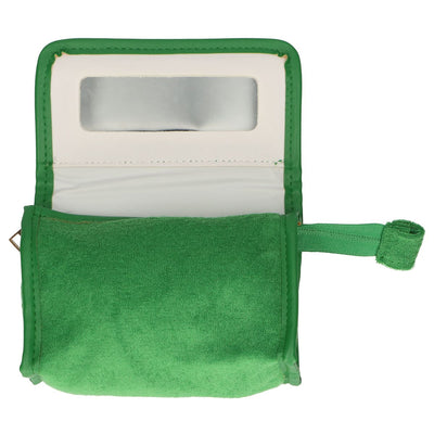 Borsa per specchio da viaggio in spugna verde 16,5 cm x 12 cm