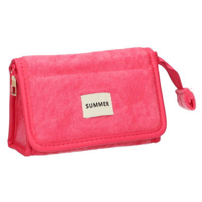 Borsa per specchio da viaggio in spugna rosa 16,5 cm x 12 cm