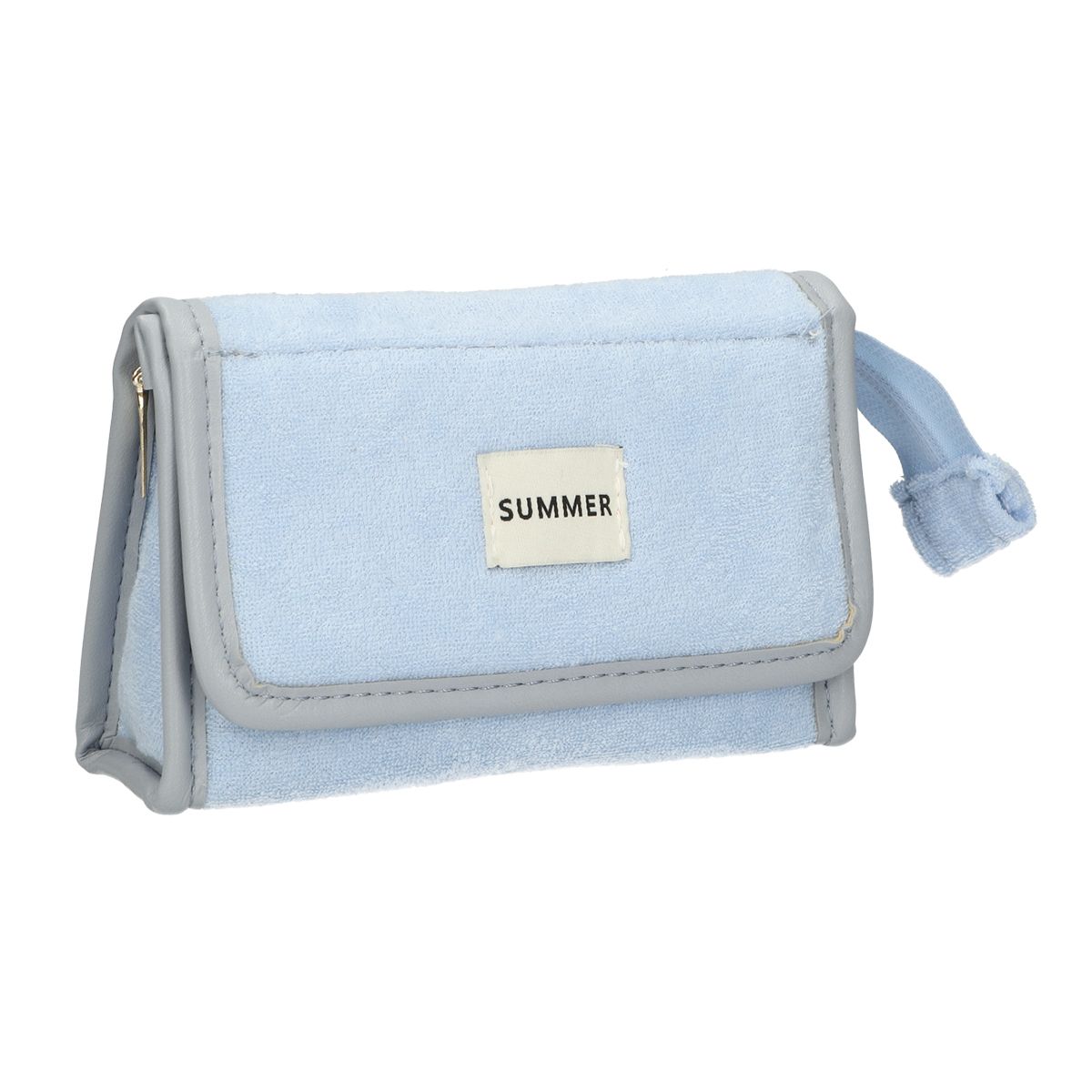 Borsa per specchio da viaggio in spugna blu 16,5 cm x 12 cm