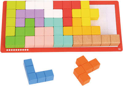 Toky Toky Kubus Puzzle 10 Livelli Educational Wooden Thinking Game a 23 pezzi