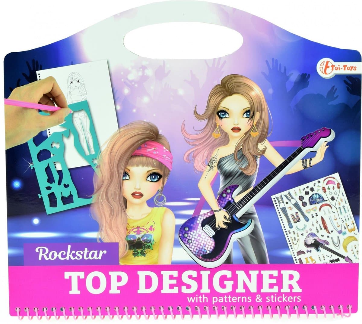 Toi-toys top designer rockstar con adesivi e modelli