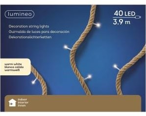 Ghirlanda di corda juta led l390cm 40 lampade su trasformatore - 5510120