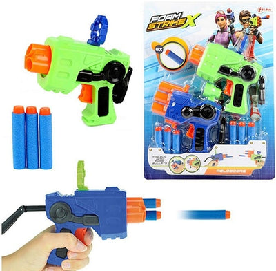 Toi-toys la pistola giocattolo ricarica con frecce di schiuma, 2 pezzi in imballaggio