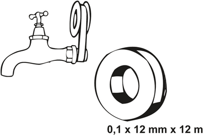 Cornat nastro teflon 12x0,1mm 12m gas (5pz) - tp380700