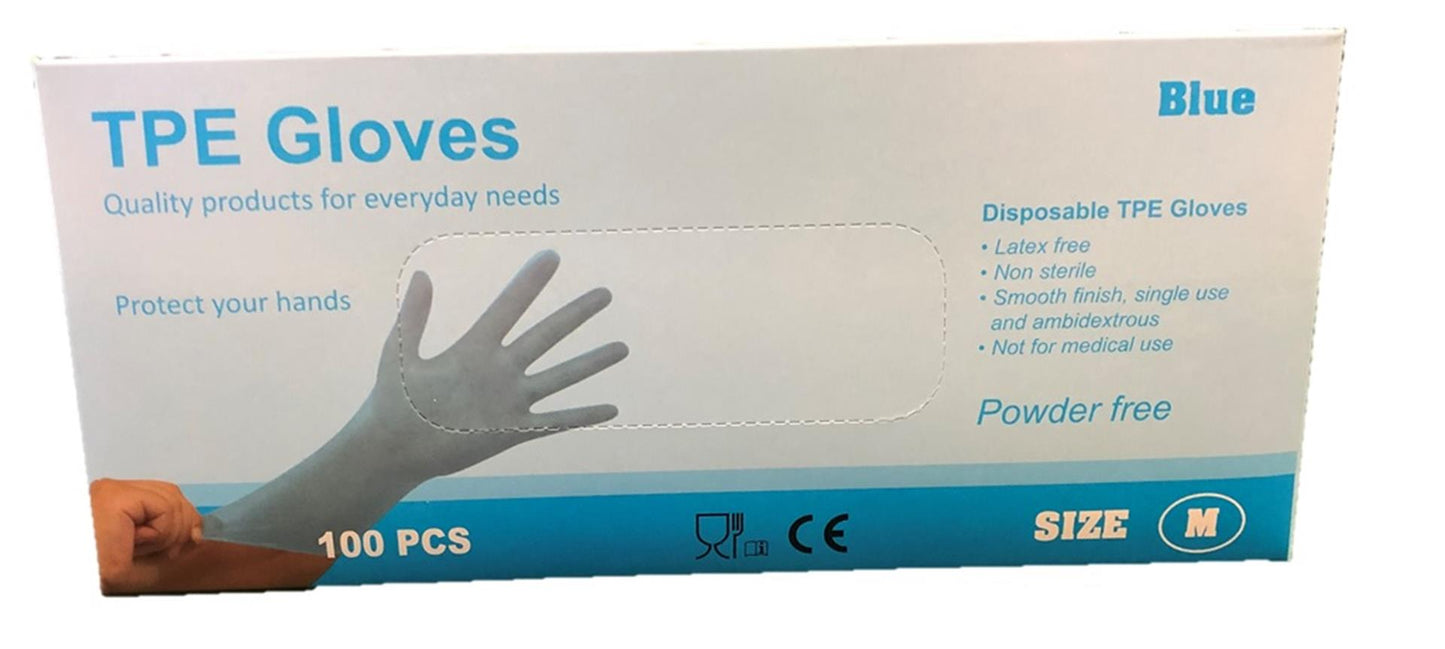 Guantes desechables tpe s azul 100