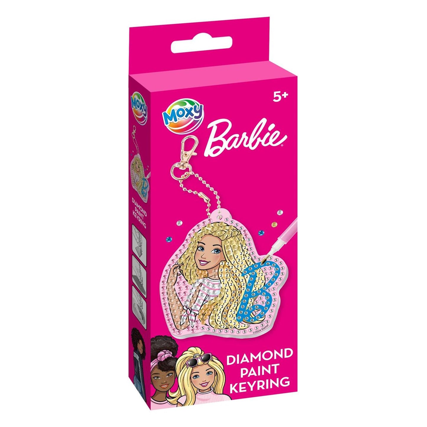 Moxy maak je eigen diamond paining sleutelhanger barbie