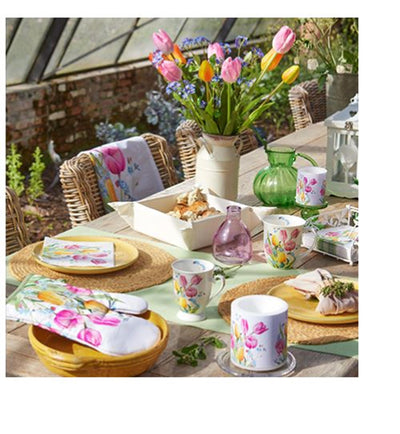 Vassoio Ambiente bouquet di tulipani 13x21cm