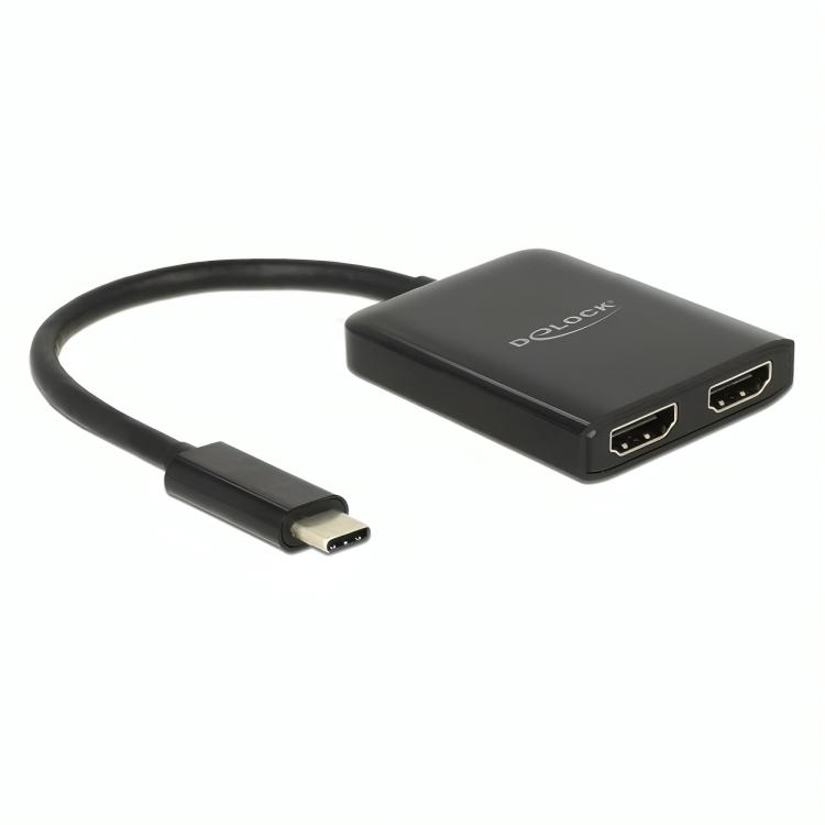 Delock USB Type-C Splitter 2x HDMI Out 4K