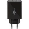 GOOBAY DUAL USB-C PD (entrega de energía) Cargador rápido (30 W)