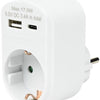 Cargador USB + USB-C blanco con adaptador a tierra 17w - 9540141