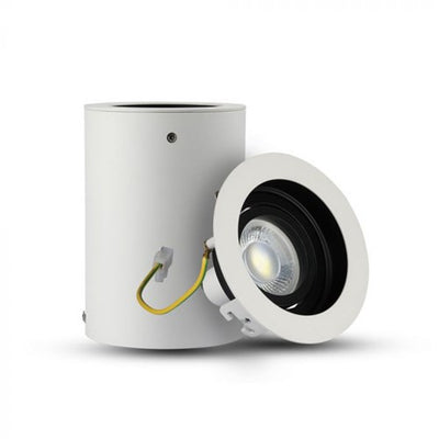V-tac opbouw spot verstelbaar 50mm rond wit op=op - 5013450