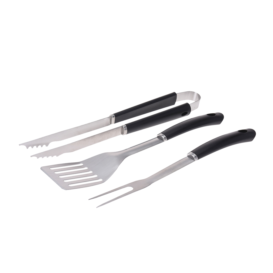 Set di attrezzi per barbecue Vaggan, 3 pezzi, nero