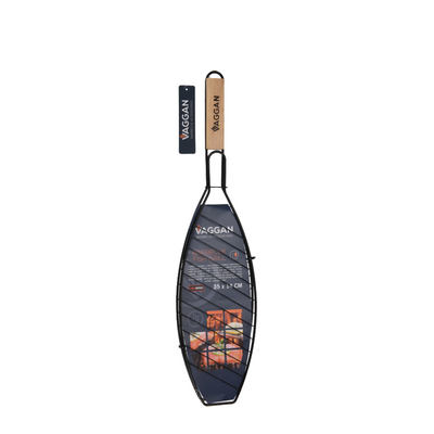 Griglia per pesce Vaggan barbecue nera 35x14 cm