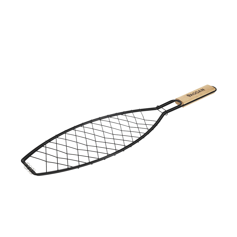 Griglia per pesce Vaggan barbecue nera 35x14 cm