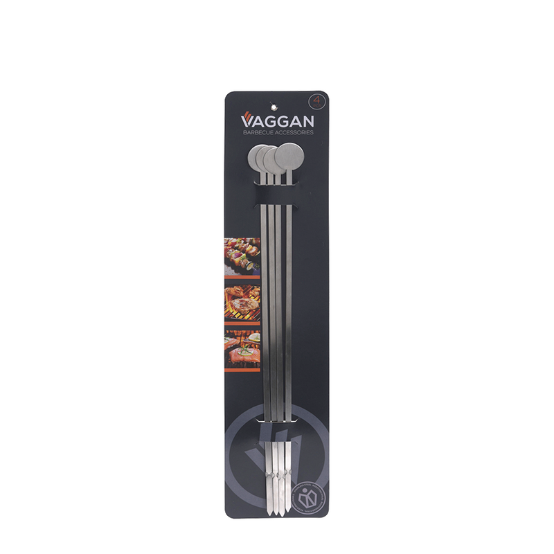 Brochetas de carne para barbacoa Vaggan 37,5cm 4 piezas