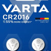 Varta cr2016 lithium knoopcel batterij 3v blister(2) - 3240352