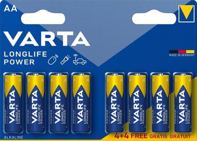 Batteria Varta AA 4+4 Alcalina Longlife Power