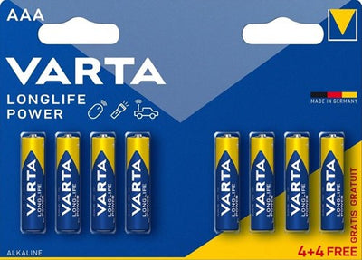 Batteria Varta AAA 4+4 Alcaline Longlife Power