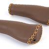 Velo Ergo Leather Handlebar Grips, 135 135mm, Dark Brown