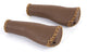 Velo Ergo Leather Handlebar Grips, 135 135mm, Dark Brown